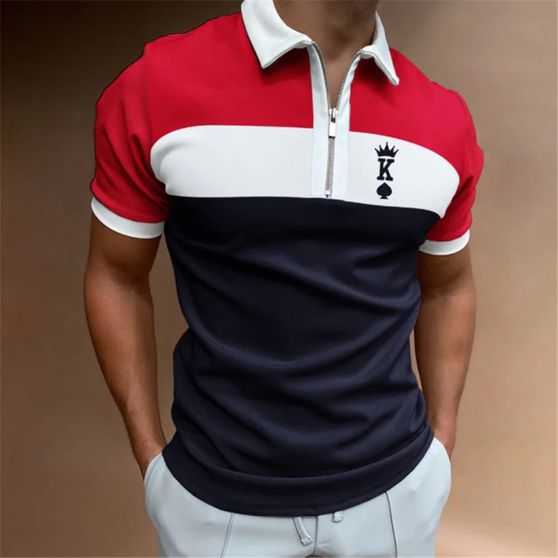 New Polo Shirt Men Summer Short Sleeve Letter K Poker Print POLO Shirt T-shirt Tops Unisex Lapel Zipper Fashion Polo Shirt Men's
New Polo Shirt Men Summer Short Sleeve Letter K Poker Print POLO Shirt T-shirt Tops Unisex Lapel Zipper Fashion Polo Shirt Men's