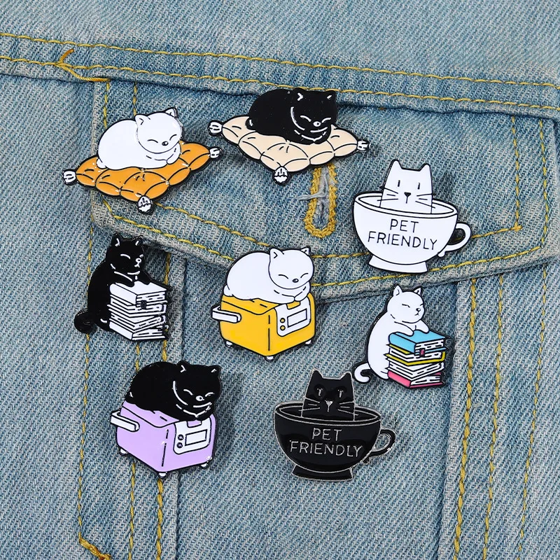 Ленивые коты эмалевые заколки милые животные Kawaii модные броши для женщин книжная чашка кошка отворот значки Сумка Одежда Декор Ювелирные и...
Ленивые коты эмалевые заколки милые животные Kawaii модные броши для женщин книжная чашка кошка отворот значки Сумка Одежда Декор Ювелирные и...