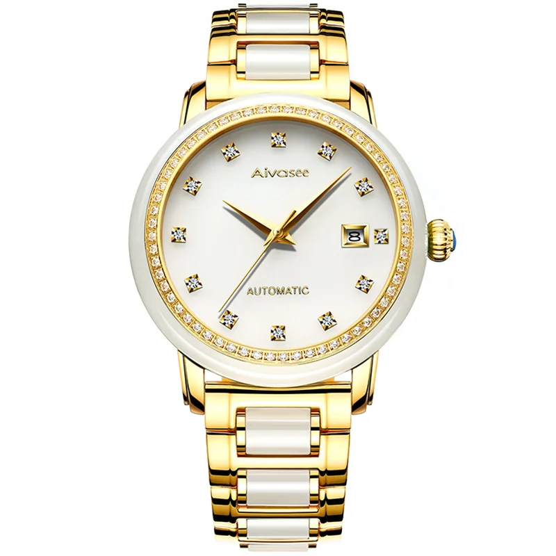 Aivasee Men's Luxury Diamond Automatic Mechanical Watch Sapphire Waterproof White Jade Gold Stainless Steel Luminous Analog
Aivasee Men's Luxury Diamond Automatic Mechanical Watch Sapphire Waterproof White Jade Gold Stainless Steel Luminous Analog