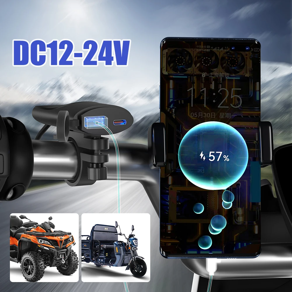 Motorcycle Phone Charger 12V-24V Dual USB Charger Adapter Type-C QC3.0 Quick Charger Intelligent Auto Off Motorcycle Accessories
Motorcycle Phone Charger 12V-24V Dual USB Charger Adapter Type-C QC3.0 Quick Charger Intelligent Auto Off Motorcycle Accessories