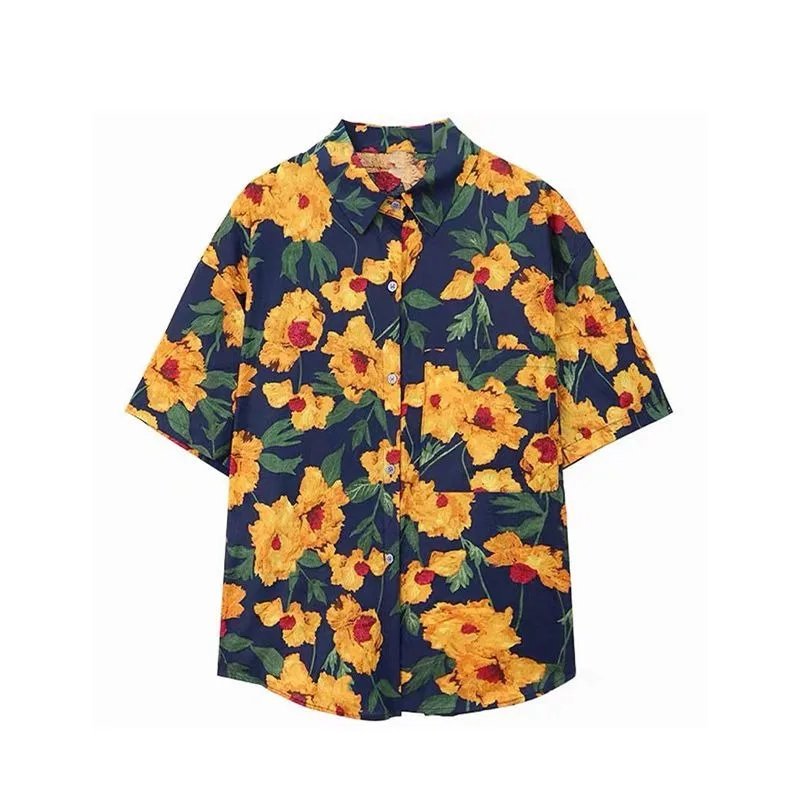 DUOFA Printed Shirt for Women Summer Loose Floral Blouse Ladies Blouse Retro Slim Pocket Design Blusas Casual Top
DUOFA Printed Shirt for Women Summer Loose Floral Blouse Ladies Blouse Retro Slim Pocket Design Blusas Casual Top