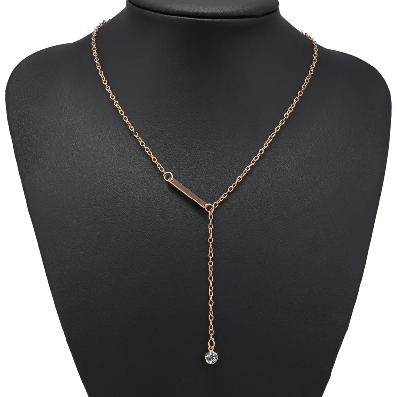 Gold Plated Stripe Pendant Necklace for Women Jewelry Crystal Necklace Light Luxury Choker Wholesale
Gold Plated Stripe Pendant Necklace for Women Jewelry Crystal Necklace Light Luxury Choker Wholesale