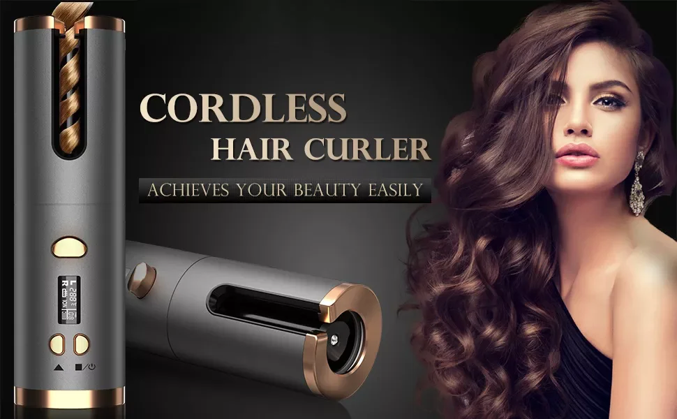 Cordless Automatic Rotating Hair Curler USB Rechargeable Curling Iron LED Temperature Display Styling Tool Wave Styler
Cordless Automatic Rotating Hair Curler USB Rechargeable Curling Iron LED Temperature Display Styling Tool Wave Styler