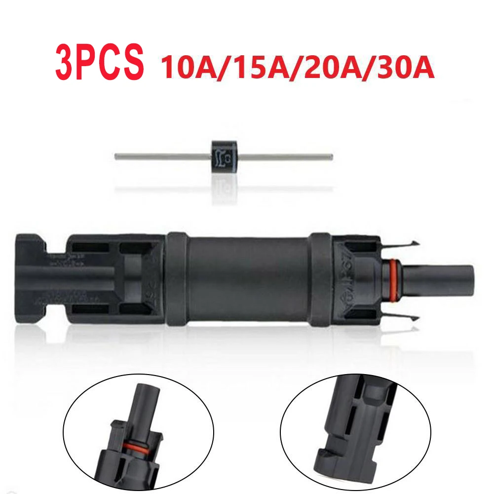 10A 15A 20A 30A DC Solar Panel Cable Blocking Diode Connector Compatible Solar PV AC/DC Female/male Plug Socket Waterproof
10A 15A 20A 30A DC Solar Panel Cable Blocking Diode Connector Compatible Solar PV AC/DC Female/male Plug Socket Waterproof