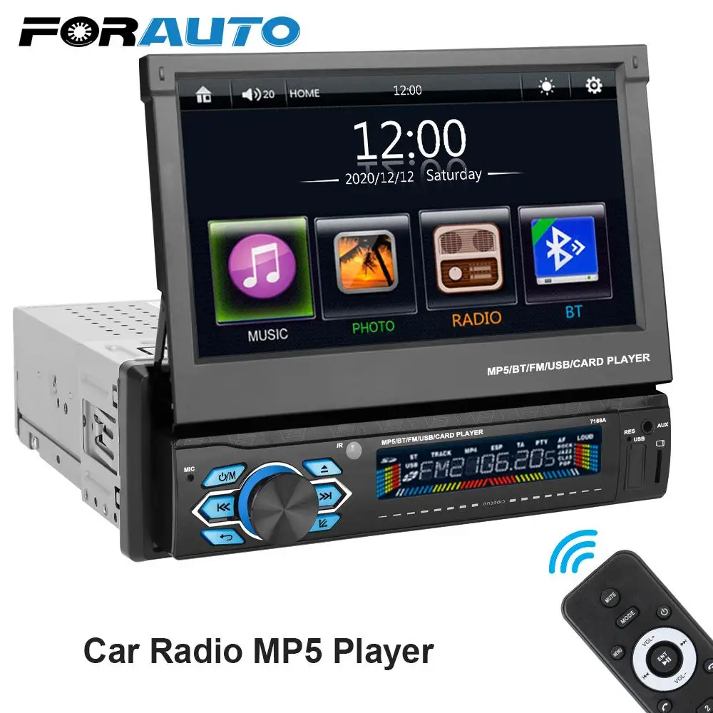 7" TFT Touch Screen Mirror Link Android/IOS Car Stereo Radio 1 Din Car Radio Bluetooth GPS Navigation
7" TFT Touch Screen Mirror Link Android/IOS Car Stereo Radio 1 Din Car Radio Bluetooth GPS Navigation