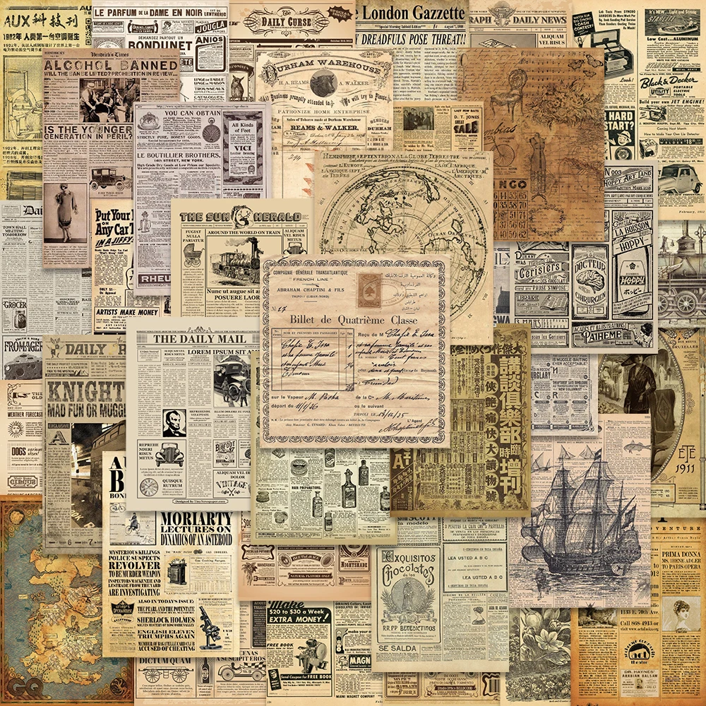 10/35PCS Yellowed Old Newspaper Vintage Parchment Retro Stickers Decals DIY Car Suitcase Scrapbook Phone Laptop Bike Sticker
10/35PCS Yellowed Old Newspaper Vintage Parchment Retro Stickers Decals DIY Car Suitcase Scrapbook Phone Laptop Bike Sticker