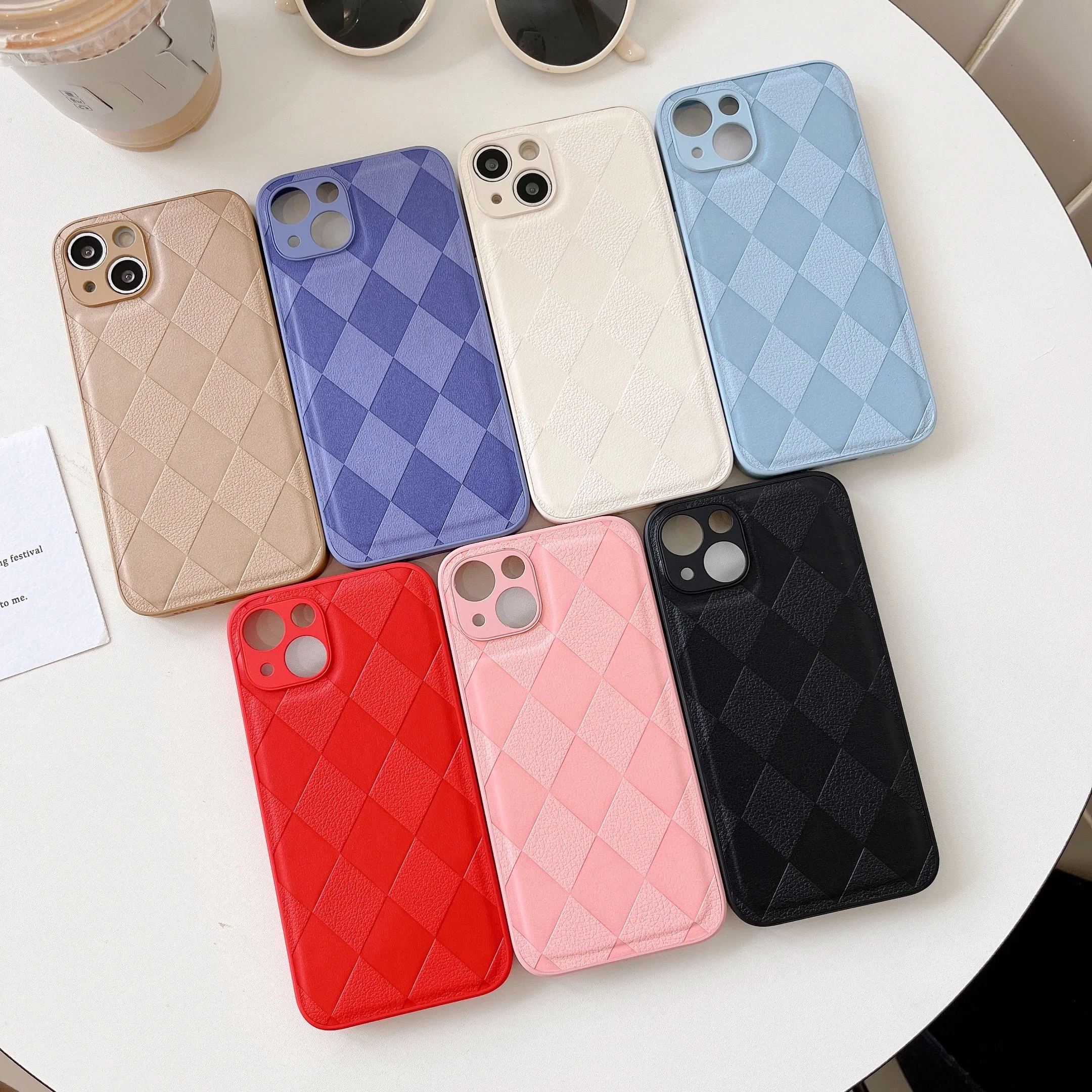 Rhombus Checkerboard Phone Case For iPhone 14 13 12 11 Pro Max X XR XS Max Casing Leather Camera Lens Protection Cover
Rhombus Checkerboard Phone Case For iPhone 14 13 12 11 Pro Max X XR XS Max Casing Leather Camera Lens Protection Cover