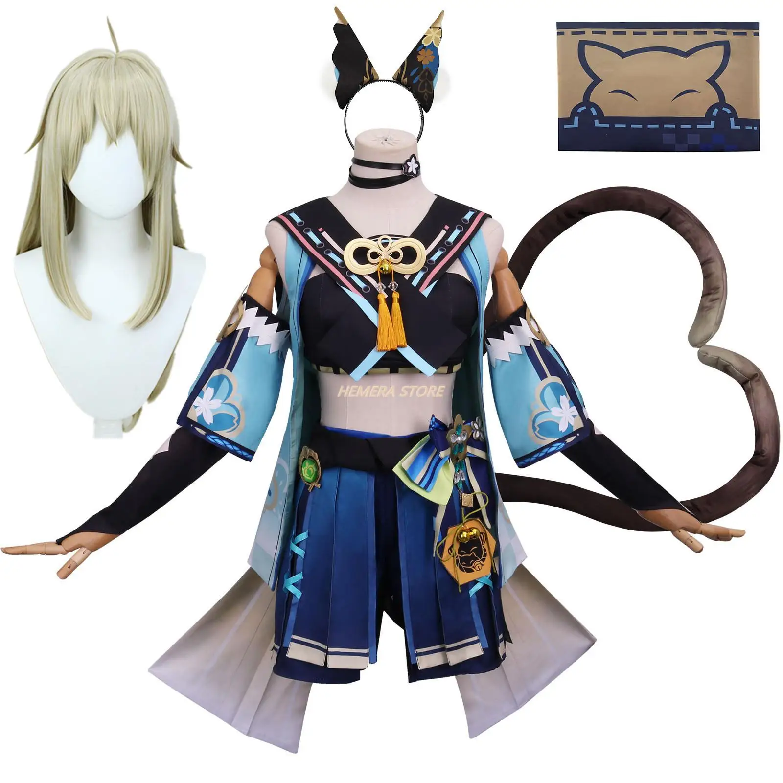 

Костюм для косплея аниме Genshin Impact Kirara, игровой костюм, милая Карнавальная форма, платье на Хэллоуин, женский костюм для ролевой вечеринки, Новинка