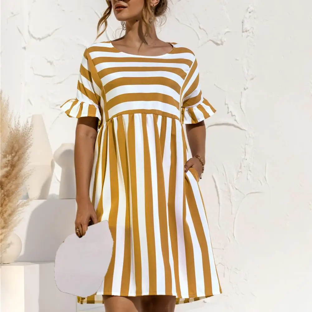 Summer Popular Large Hem Loose-fitting Mini Dress Ladies Party Dress Round Necks for Banquet
Summer Popular Large Hem Loose-fitting Mini Dress Ladies Party Dress Round Necks for Banquet