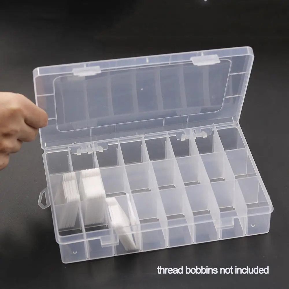 24 Grids Transparent Plastic Embroidery Floss Storage Box Floss Bobbins Beads Storage Organizer DIY Cross Stitch Sewing Tools
24 Grids Transparent Plastic Embroidery Floss Storage Box Floss Bobbins Beads Storage Organizer DIY Cross Stitch Sewing Tools