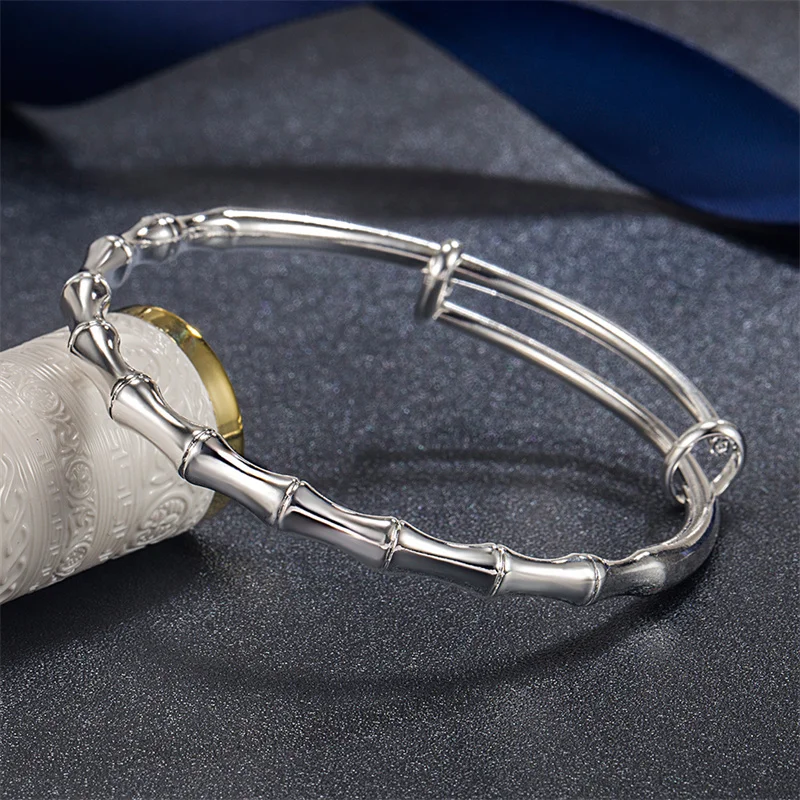 Fashion 925 Sterling Silver Adjustable Bracelet Slub Couple Bracelet Charm Girl Party Jewelry Christmas Gift
Fashion 925 Sterling Silver Adjustable Bracelet Slub Couple Bracelet Charm Girl Party Jewelry Christmas Gift