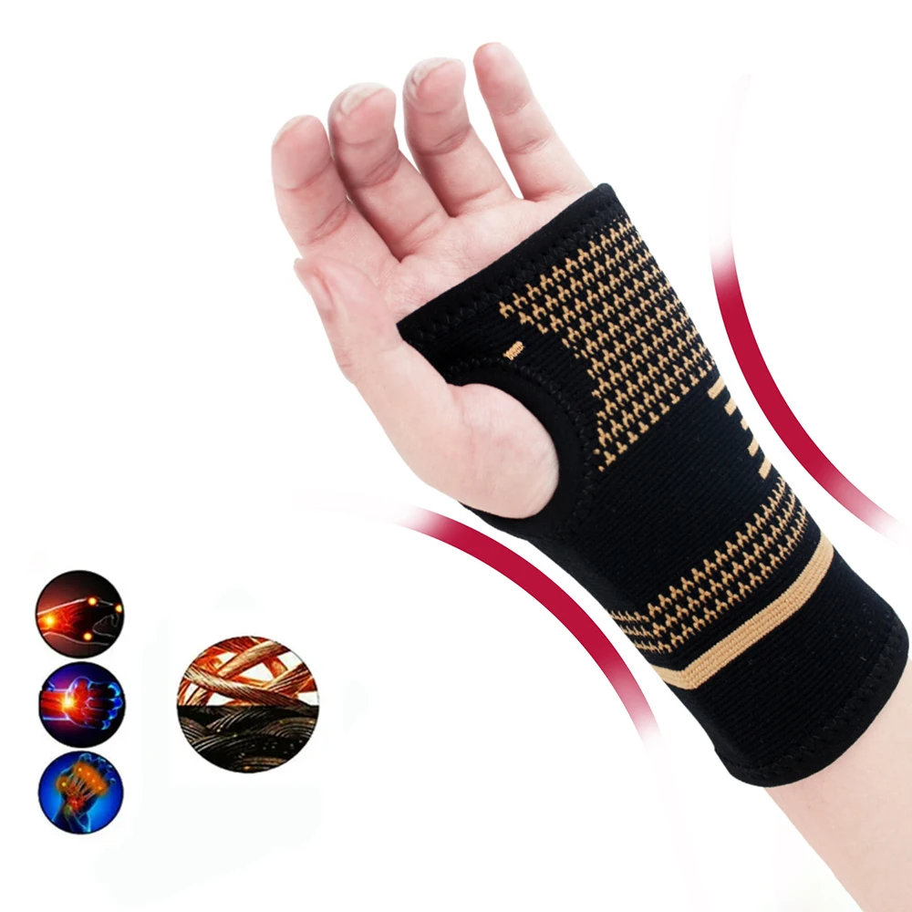 

1PCS Compression Wrist Brace with Pressure Belt Sport Protection Wristband Knitting Pressurized Wrist Palm Brace Bandage Support