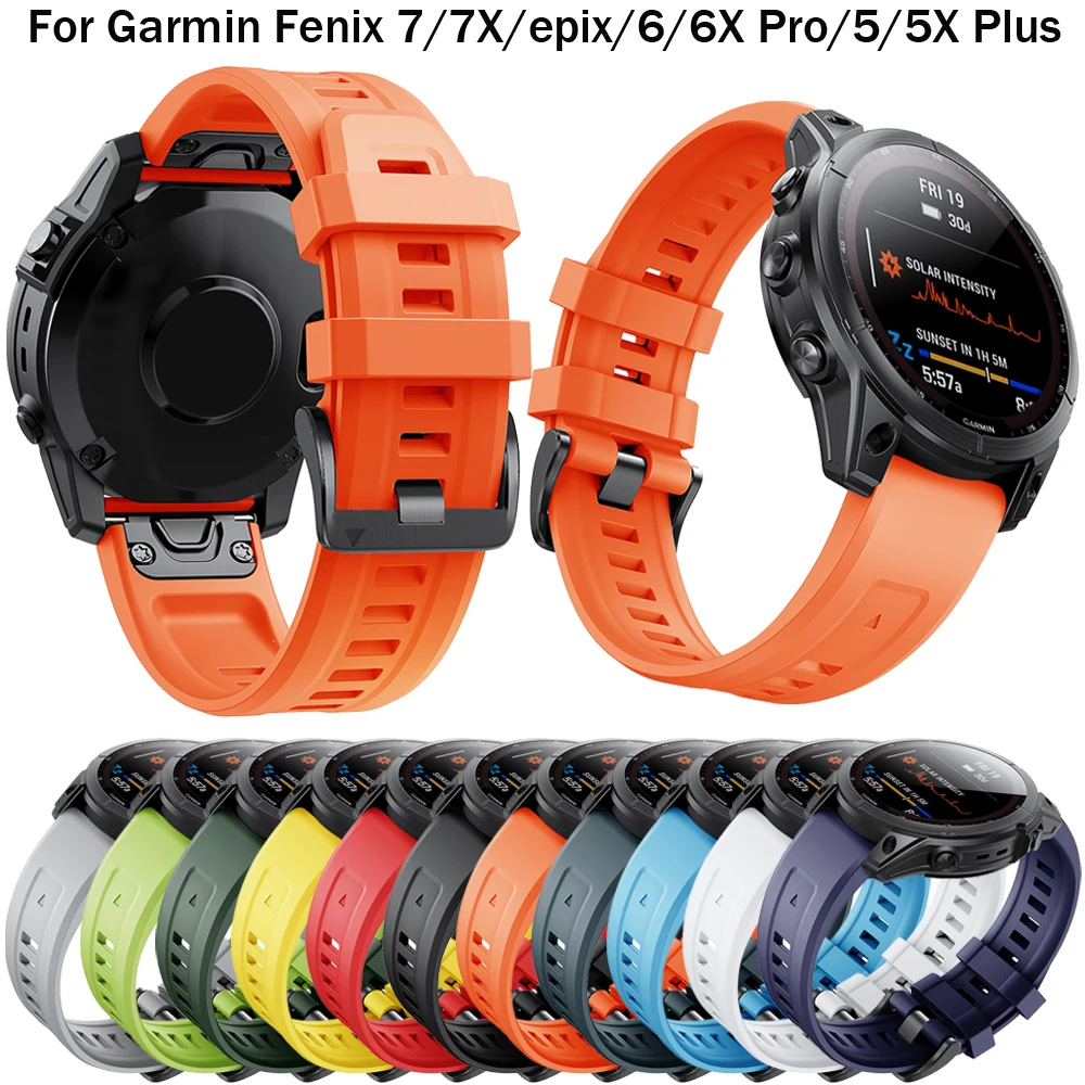 

Watchband 22 26mm Official Strap For Garmin Fenix 7 7X Epix 6 6X Pro 5 5X Plus 3 3HR 945 Quick Fit Correa Silicone Band Bracelet