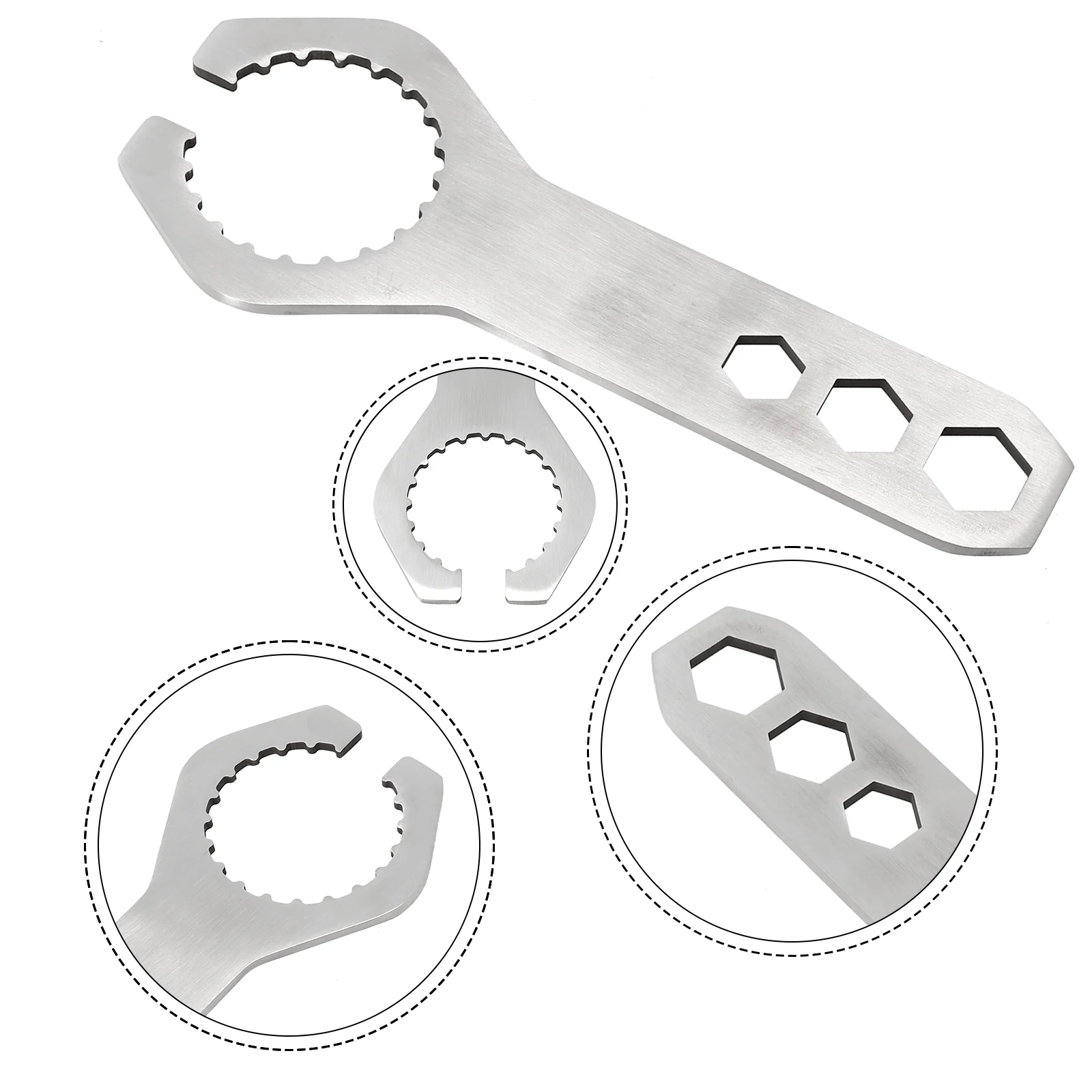 For Electric Scooter Removal Tool Bike Wrench Universal Aluminum Alloy Bike Accessories Dual-purpose Gray High Quality
For Electric Scooter Removal Tool Bike Wrench Universal Aluminum Alloy Bike Accessories Dual-purpose Gray High Quality