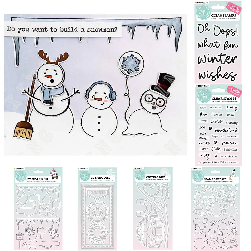 Hello Winter Slimline Season Snowman Penguin Snowy Flower Dahlia Cutting Dies and Stamps Diy Embossed Paper Card Decoration Mold
Hello Winter Slimline Season Snowman Penguin Snowy Flower Dahlia Cutting Dies and Stamps Diy Embossed Paper Card Decoration Mold