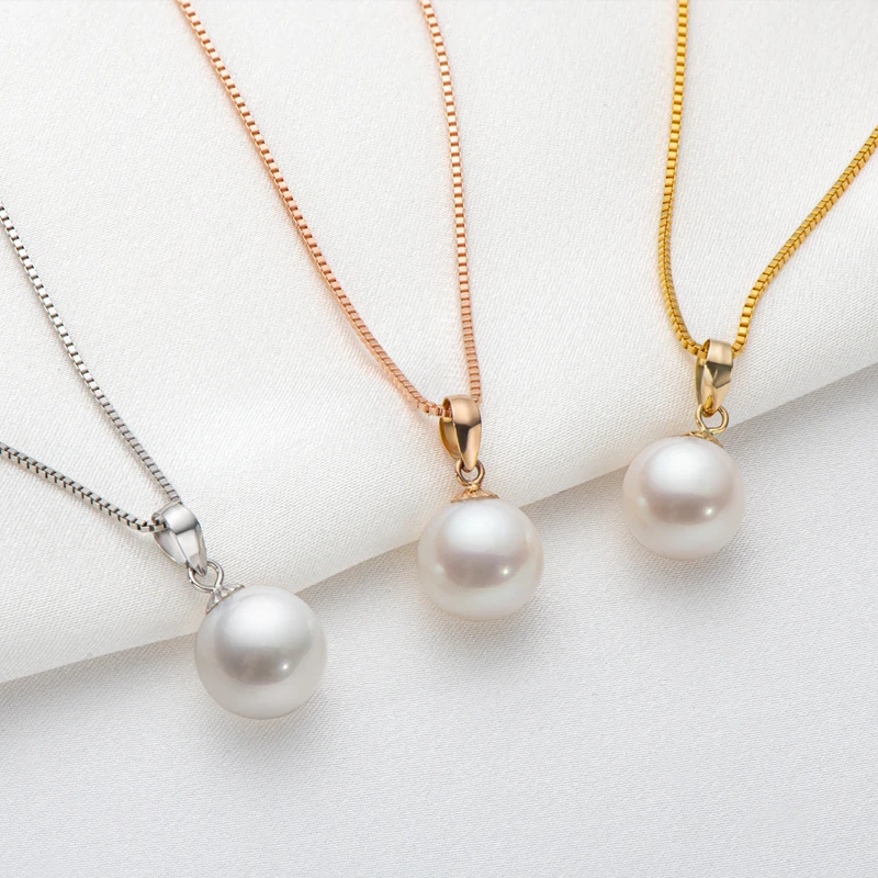 Anu 18K Solid Gold Natural Freshwater Pearl Perfect Round 9-10mm Pearl Necklaces With 925 Sterling Silver 45cm Chain Gift
Anu 18K Solid Gold Natural Freshwater Pearl Perfect Round 9-10mm Pearl Necklaces With 925 Sterling Silver 45cm Chain Gift