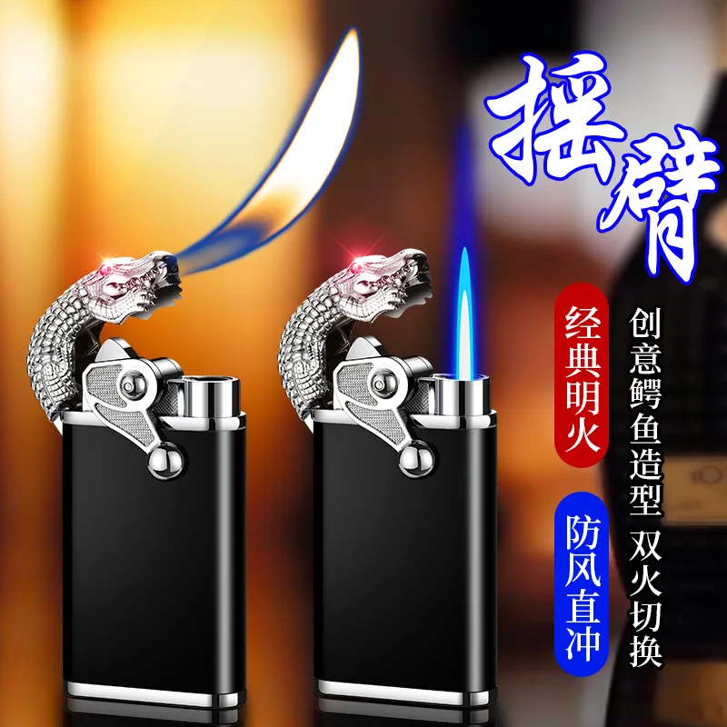Metal crocodile lighter personality creative new rocker ignition dual-fire switch cigar lighter accessories lighter
Metal crocodile lighter personality creative new rocker ignition dual-fire switch cigar lighter accessories lighter