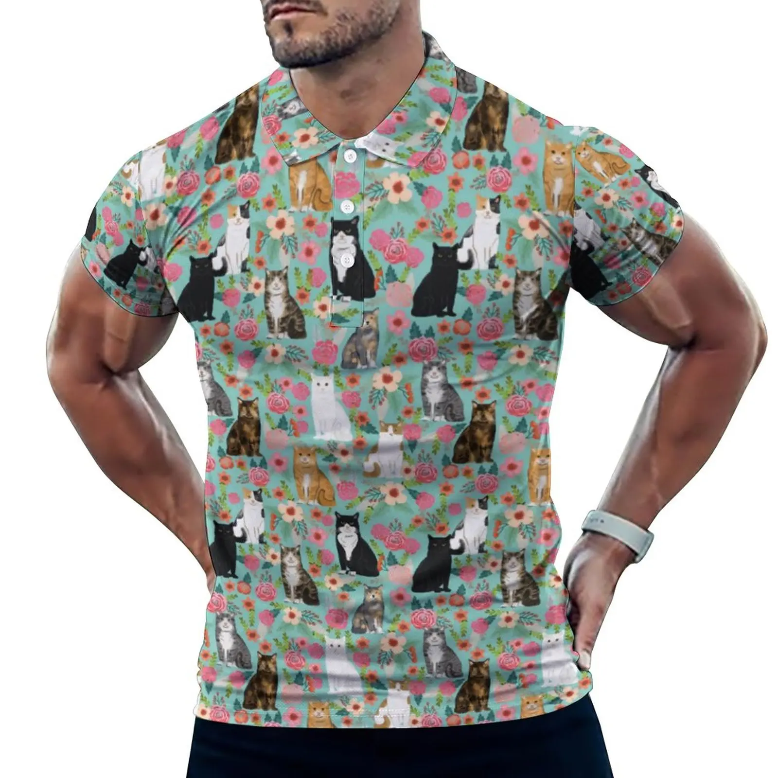 Cats Florals Polo Shirt Vintage Floral Print Casual Shirt Summer Vintage T-Shirts Men Turn-Down Collar Graphic Oversized Clothes
Cats Florals Polo Shirt Vintage Floral Print Casual Shirt Summer Vintage T-Shirts Men Turn-Down Collar Graphic Oversized Clothes