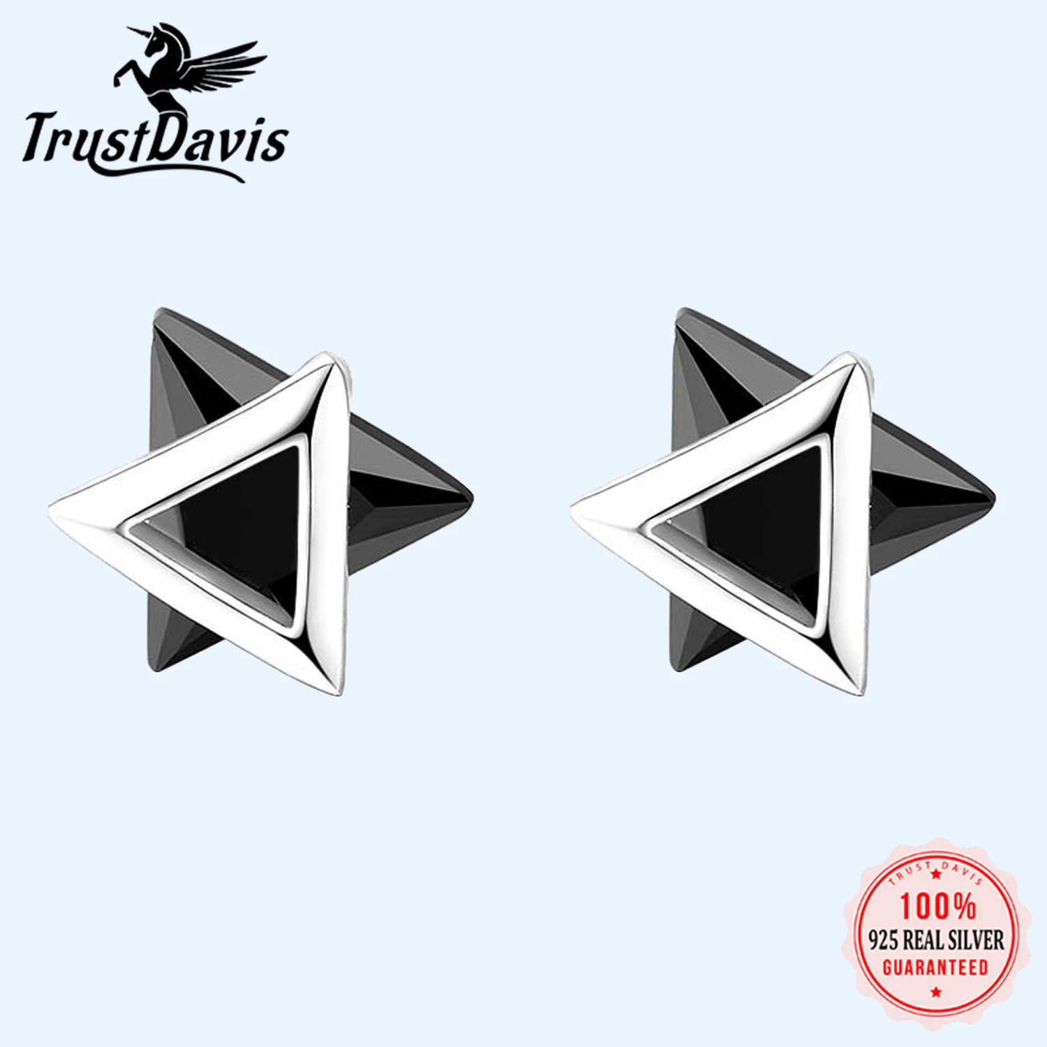 TrustDavis Genuine 925 Sterling Silver White Black Triangle Zircon Stud Earrings For Women Wedding Silver 925 Jewelry DS533
TrustDavis Genuine 925 Sterling Silver White Black Triangle Zircon Stud Earrings For Women Wedding Silver 925 Jewelry DS533