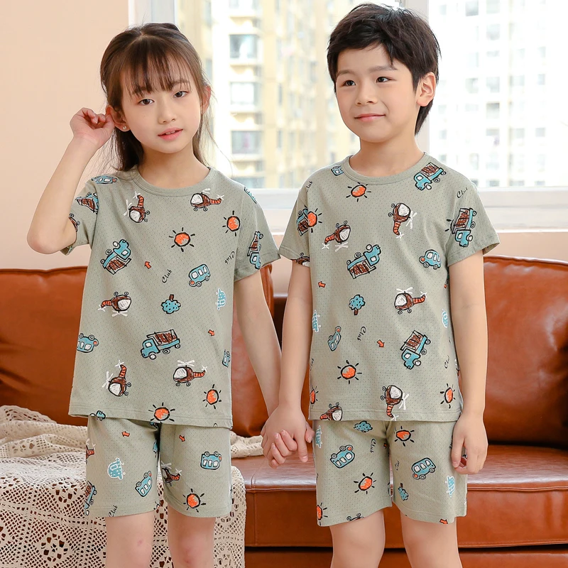 Boys Girls Pajamas New Summer Short Sleeve Children's Clothing Sleepwear Cotton Pyjamas Sets For Kids 2 4 5 6 8 10 Years
Boys Girls Pajamas New Summer Short Sleeve Children's Clothing Sleepwear Cotton Pyjamas Sets For Kids 2 4 5 6 8 10 Years