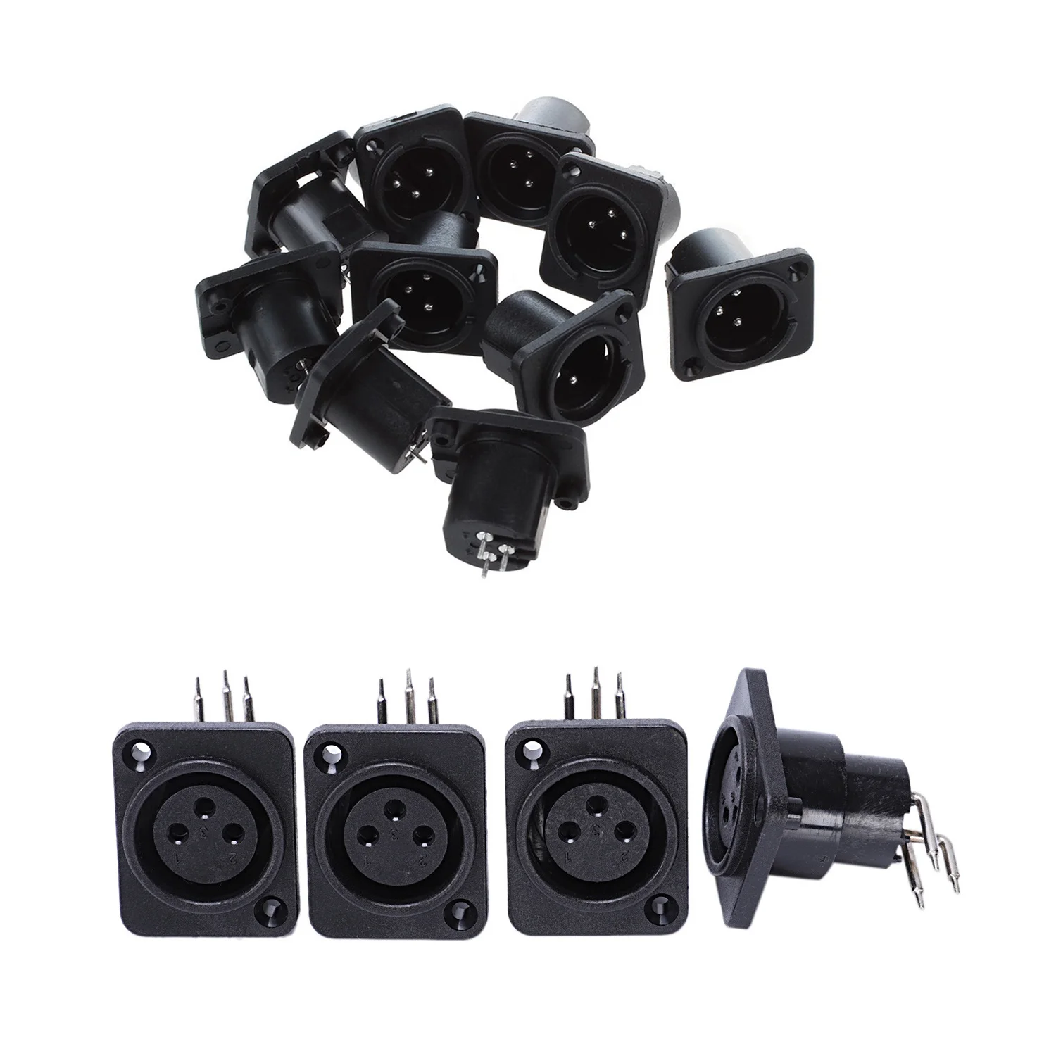 20 Pcs Black XLR Connector: 10 Pcs Male Plug Straight Terminal Panel Mounted Connector & 10 Pcs 3 Pin Female Jack Panel Mount Ch
20 Pcs Black XLR Connector: 10 Pcs Male Plug Straight Terminal Panel Mounted Connector & 10 Pcs 3 Pin Female Jack Panel Mount Ch