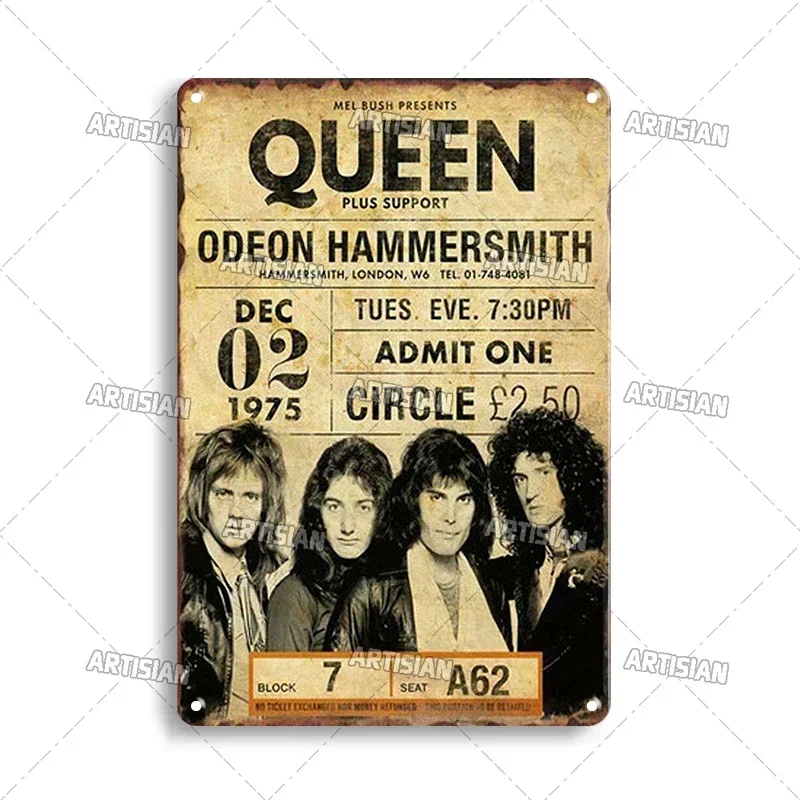 Винтажная металлическая вывеска Rock Band
Винтажная металлическая вывеска Rock Band