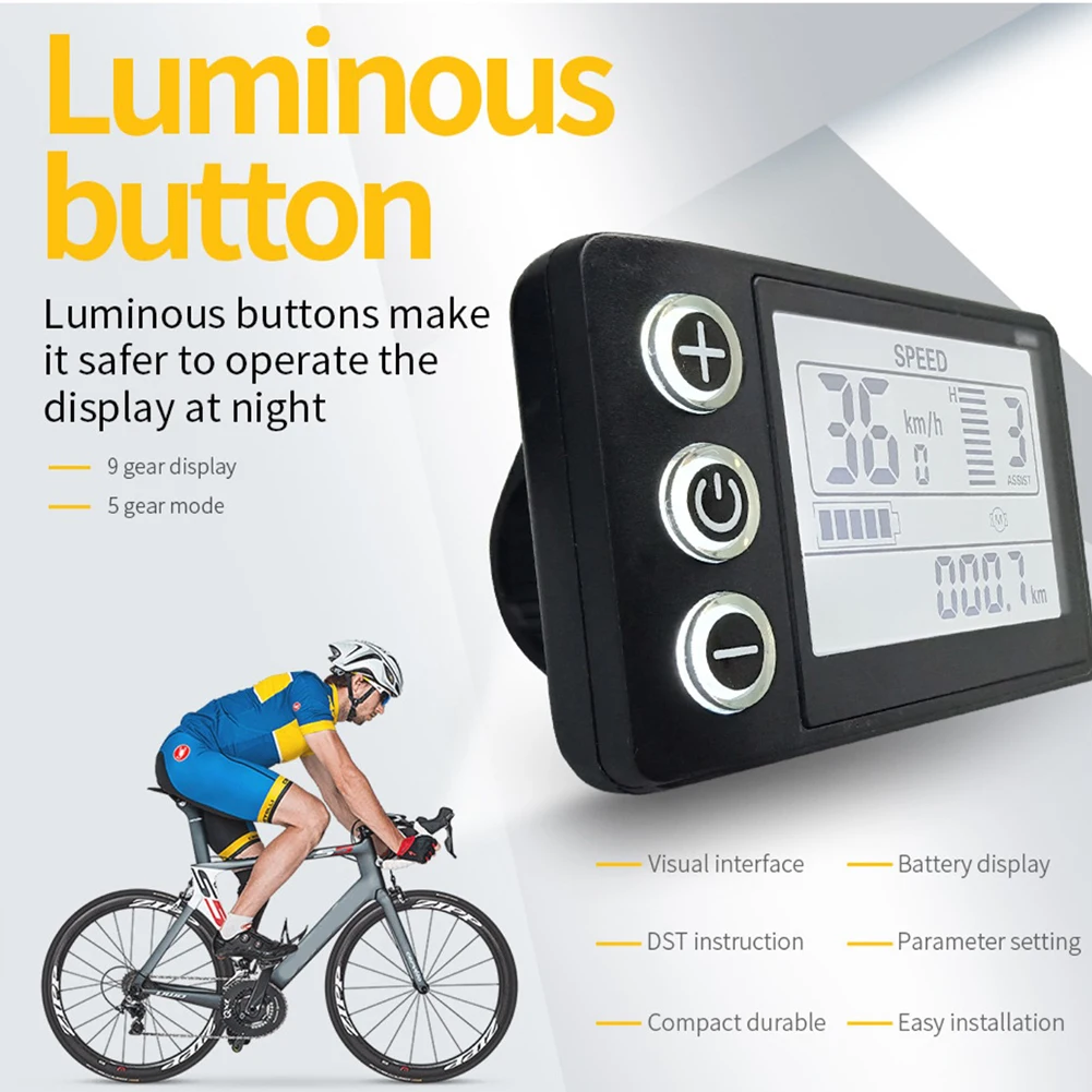 New 24V/36V/48V Waterproof LCD Display Panel Dashboard Electric Bike Controller for Electric Bicycle E-bike Scooter Accessories
New 24V/36V/48V Waterproof LCD Display Panel Dashboard Electric Bike Controller for Electric Bicycle E-bike Scooter Accessories