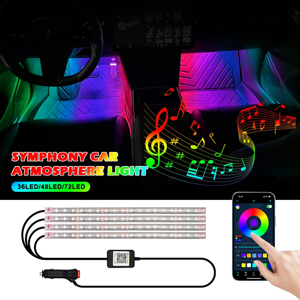 36/48/72LED Car Foot Light 5V/12V RGB LED Light Strip APP Control Music Sync Auto Interior Decorative Lighting Atmosphere Light
36/48/72LED Car Foot Light 5V/12V RGB LED Light Strip APP Control Music Sync Auto Interior Decorative Lighting Atmosphere Light