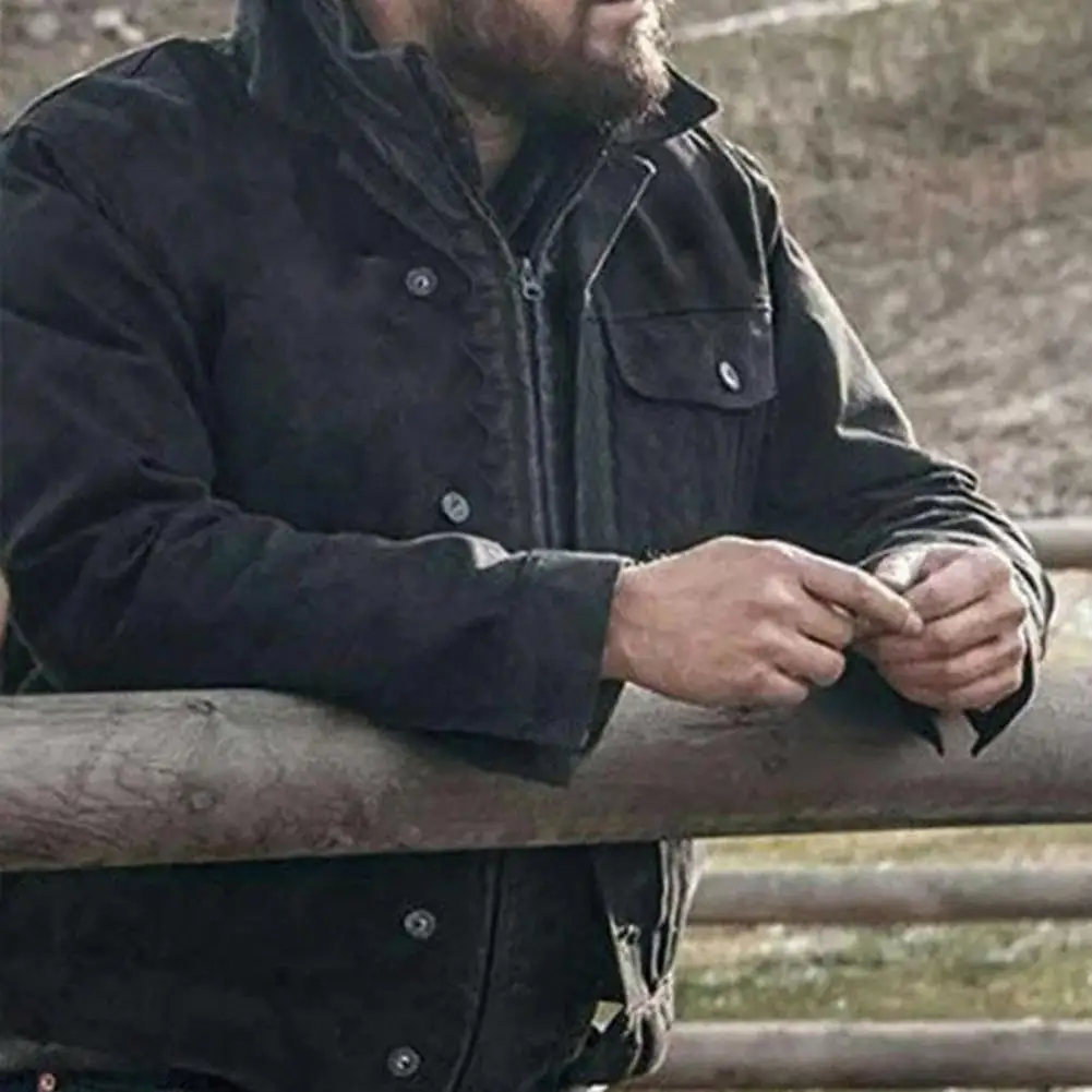 Мужская ковбойская куртка в стиле ретро, винтажная однобортная куртка с длинным рукавом и отложным воротником
Мужская ковбойская куртка в стиле ретро, винтажная однобортная куртка с длинным рукавом и отложным воротником