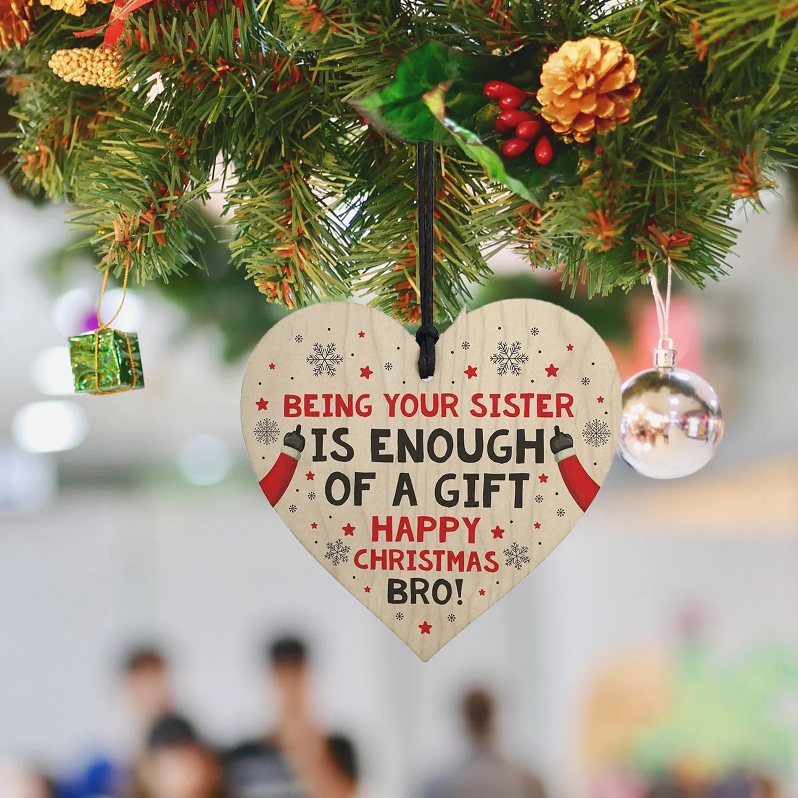 Funny Wooden Heart Shape Hanging Ornament Christmas Gift Happy Christmas Decoration Being Your Sister Is Enough Of A Gift
Funny Wooden Heart Shape Hanging Ornament Christmas Gift Happy Christmas Decoration Being Your Sister Is Enough Of A Gift