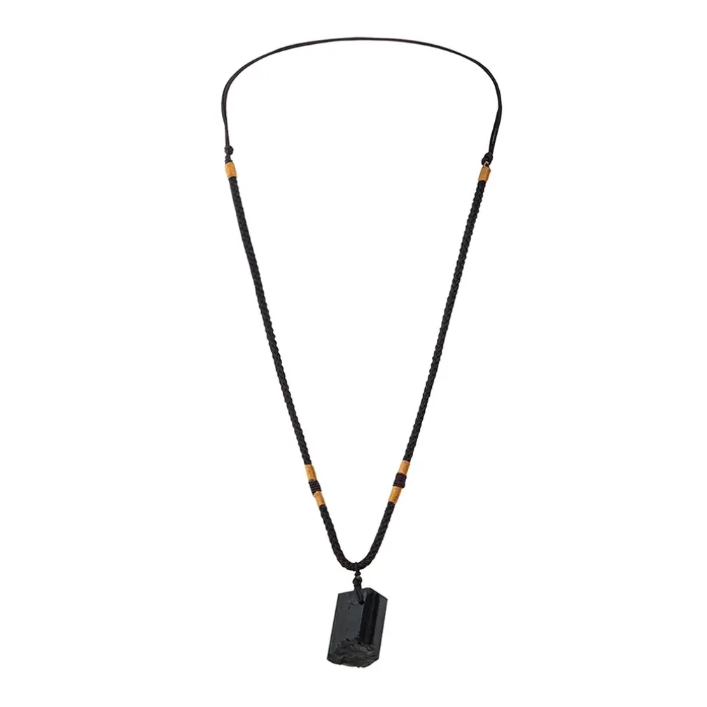 Natural Tourmaline Stone Pendant Energy Chakra Necklace Natural Crystal Black for Men Women Gift Jewelry
Natural Tourmaline Stone Pendant Energy Chakra Necklace Natural Crystal Black for Men Women Gift Jewelry