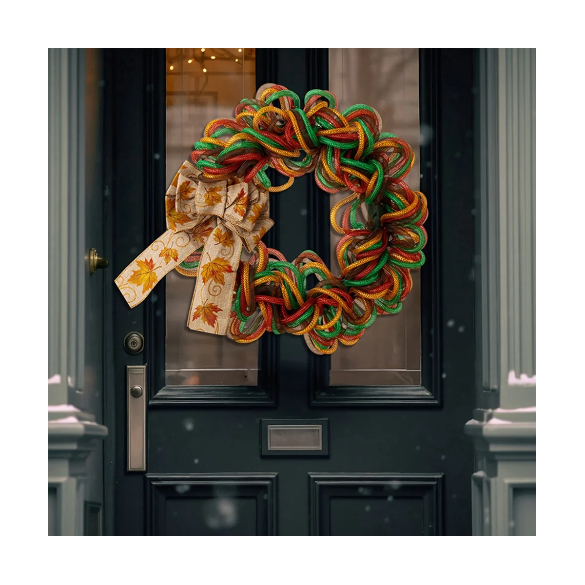 Thanksgiving Decorations Maple Leaf Bow Wreath, Home Color Bright Tube Wreath, Door Hanging Wreath
Thanksgiving Decorations Maple Leaf Bow Wreath, Home Color Bright Tube Wreath, Door Hanging Wreath