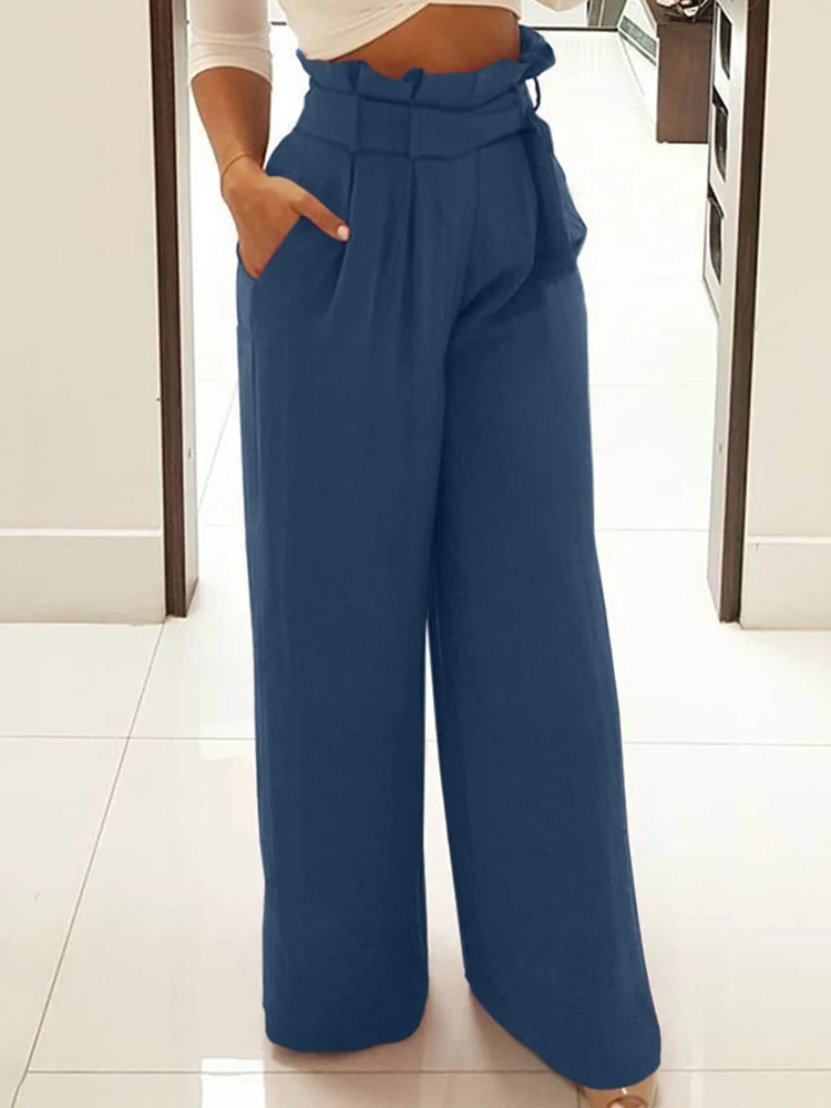 ZANZEA Women Summer Wide Leg Pant Female OL Belted Long Oversized Fashion Pantalon Solid ElasticTrousers 2023 Casual High Waist
ZANZEA Women Summer Wide Leg Pant Female OL Belted Long Oversized Fashion Pantalon Solid ElasticTrousers 2023 Casual High Waist