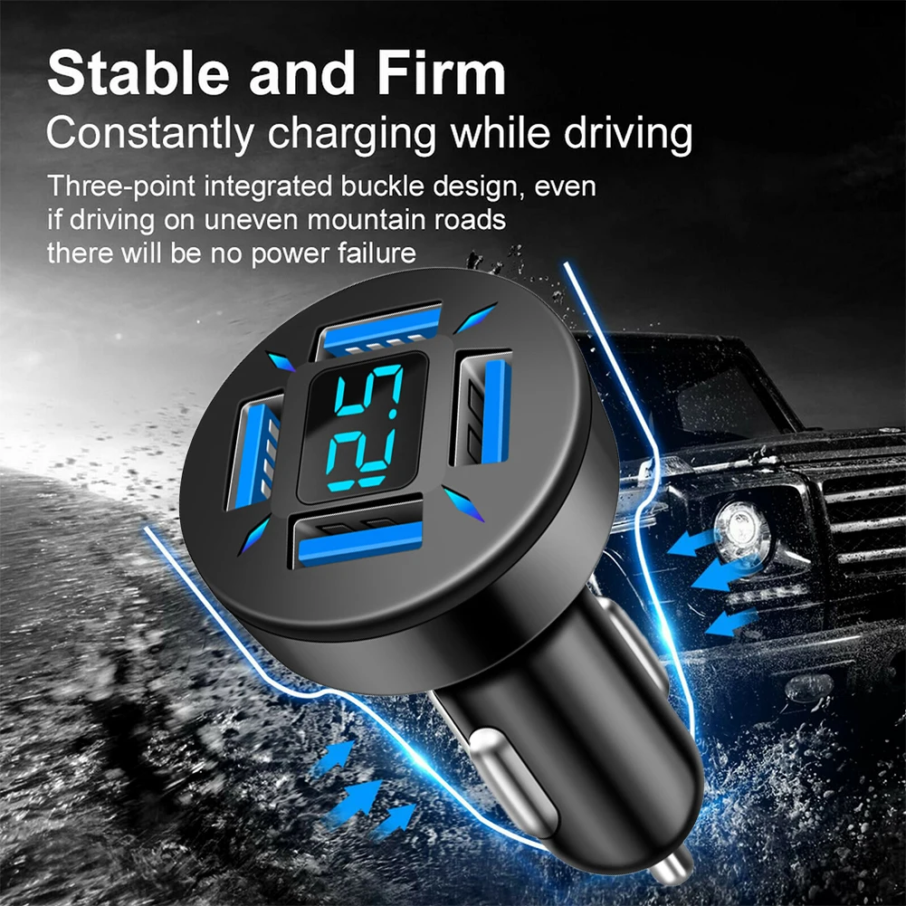 4 USB Port Car Charger Quick Charge 12-24V LED Digital Car Adapter Socket Quick Car Phone Charger
4 USB Port Car Charger Quick Charge 12-24V LED Digital Car Adapter Socket Quick Car Phone Charger