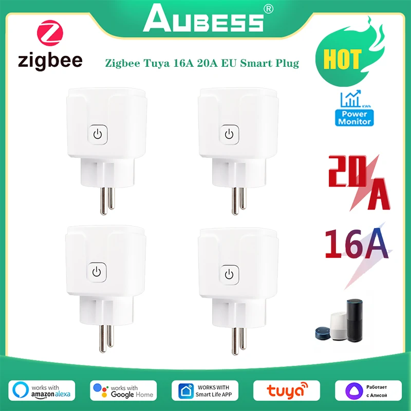 Aubess Tuya ZigBee EU Smart Plug 16A 20A With Energy Monitoring Smart Socket Monitor Timer Work With Alexa Google Home Alice
Aubess Tuya ZigBee EU Smart Plug 16A 20A With Energy Monitoring Smart Socket Monitor Timer Work With Alexa Google Home Alice