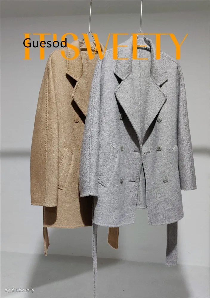 Women Top Quality Wool Coat Female Straight Solid Color Silk Sheep Wool Medium Length Coat Grey Outerwear OL New
Women Top Quality Wool Coat Female Straight Solid Color Silk Sheep Wool Medium Length Coat Grey Outerwear OL New