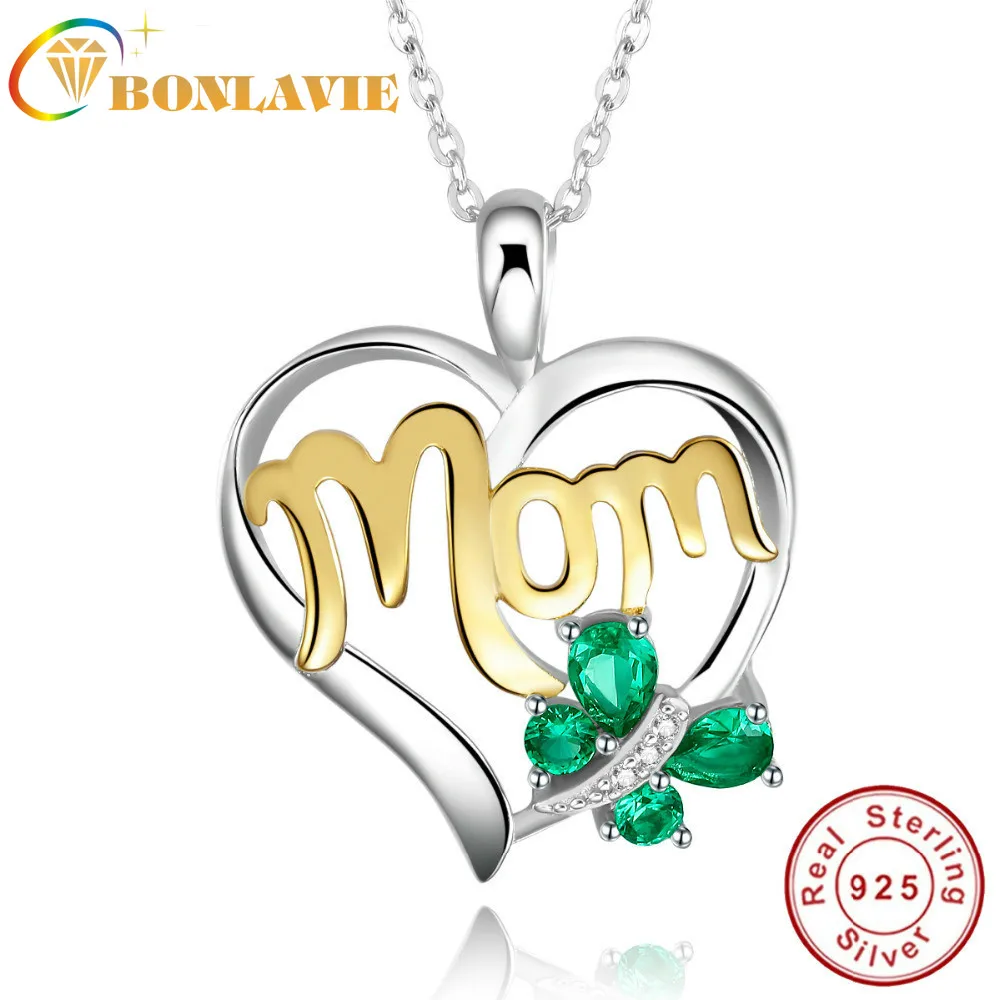 BONLAVIE Mom Necklace 925 Sterling Silver Emerald Butterfly Necklace Mothers Day Gift For Women Family Jewelry with Gift box
BONLAVIE Mom Necklace 925 Sterling Silver Emerald Butterfly Necklace Mothers Day Gift For Women Family Jewelry with Gift box