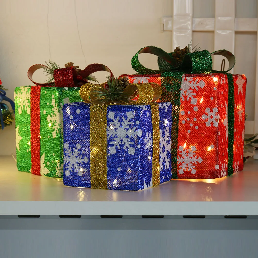 3pcs Christmas LED Art Gift Box 8 Modes LED Lights Christmas Gift Box IP65 Waterproof Reusable for Holiday New Year Party Decor
3pcs Christmas LED Art Gift Box 8 Modes LED Lights Christmas Gift Box IP65 Waterproof Reusable for Holiday New Year Party Decor