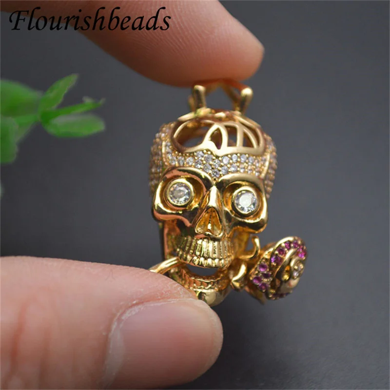Cool Fashion Hip Pop Design Nickel Free Anti Fading Gold Plated CZ Pave Skull Charms Pendants for Jewelry Necklace Making
Cool Fashion Hip Pop Design Nickel Free Anti Fading Gold Plated CZ Pave Skull Charms Pendants for Jewelry Necklace Making