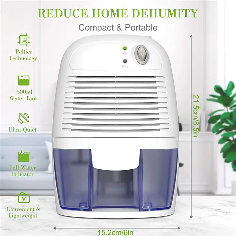 Dehumidifier 500ml Electric Low-noise Air Damp Dryer Home Portable Mini Dehumidifier US Plug
Dehumidifier 500ml Electric Low-noise Air Damp Dryer Home Portable Mini Dehumidifier US Plug