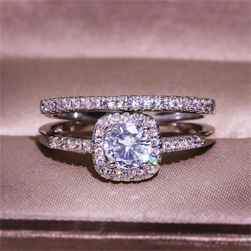 2pcs/set Rings For Women S925 Silver Couple Cubic Zirconia Set Ring Bridal Wedding Engagement Fine Jewelry Drop Shipping
2pcs/set Rings For Women S925 Silver Couple Cubic Zirconia Set Ring Bridal Wedding Engagement Fine Jewelry Drop Shipping