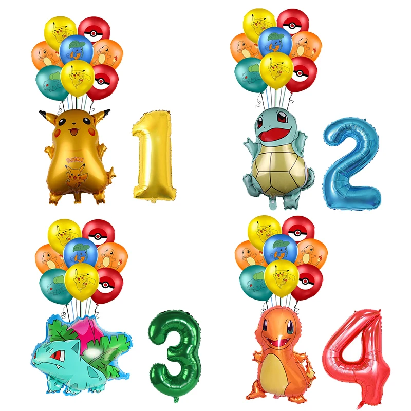 Pokemon Party Decoration Pikachu Squirtle Bulbasaur Charmander Anime Figure Happy Birthday Latex Balloon Figure Set Baby Shower
Pokemon Party Decoration Pikachu Squirtle Bulbasaur Charmander Anime Figure Happy Birthday Latex Balloon Figure Set Baby Shower