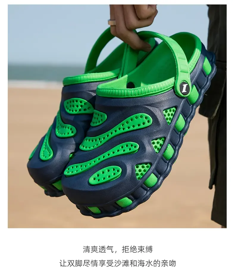 Men's Summer Casual Slippers Baotou Hollowed Out Anti-Skid Wear-Resistant Color Matching Large Size Dual purpose Beach Slippers
Men's Summer Casual Slippers Baotou Hollowed Out Anti-Skid Wear-Resistant Color Matching Large Size Dual purpose Beach Slippers