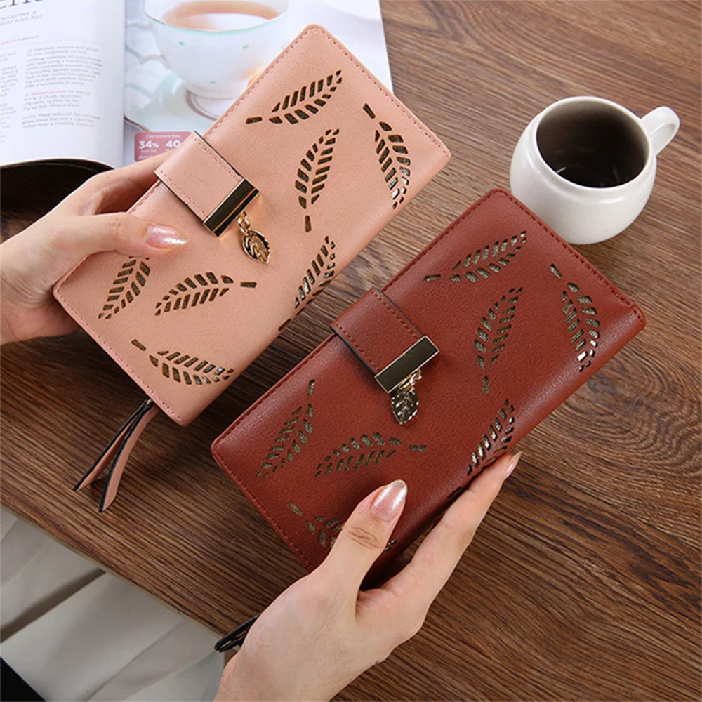 Hollowed Leaf Long Wallet for Women PU leather Zipper Coin Purses Multifunction Card Holder Fashion Female Clutch Money Bag
Hollowed Leaf Long Wallet for Women PU leather Zipper Coin Purses Multifunction Card Holder Fashion Female Clutch Money Bag