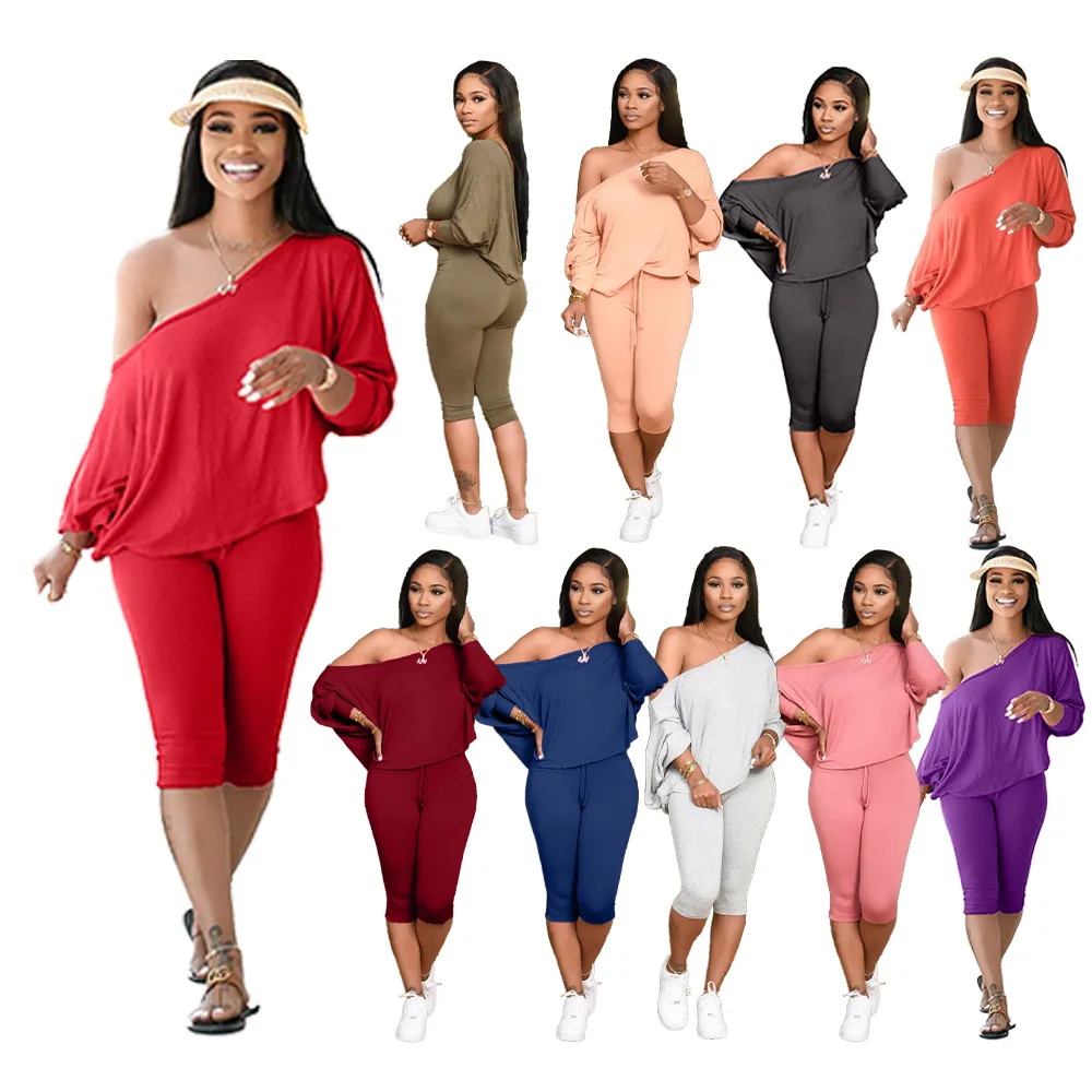 Fashion Loose Clothes Set Women Two-pieces Outfits Off Shoulder Long Sleeve Tops Calf-Length Pants Casual Playsuits Set Clothes
Fashion Loose Clothes Set Women Two-pieces Outfits Off Shoulder Long Sleeve Tops Calf-Length Pants Casual Playsuits Set Clothes