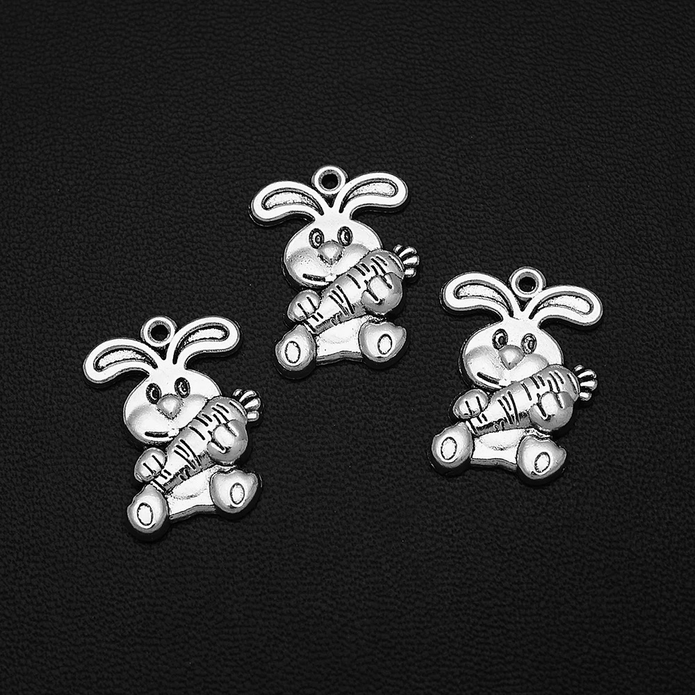 5pcs/Lots 16x21mm Antique Silver Plated Cute Rabbit Charms Radish Animal Pendants For Diy Creation Jewelry Making Accessories
5pcs/Lots 16x21mm Antique Silver Plated Cute Rabbit Charms Radish Animal Pendants For Diy Creation Jewelry Making Accessories