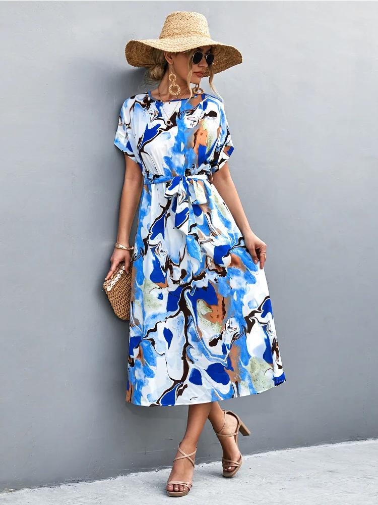 Women Summer Print Floral Midi Long Dress Elegant Casual Fashion Office Lady Streetwear Slim Backless O Neck Dress New 2023
Women Summer Print Floral Midi Long Dress Elegant Casual Fashion Office Lady Streetwear Slim Backless O Neck Dress New 2023