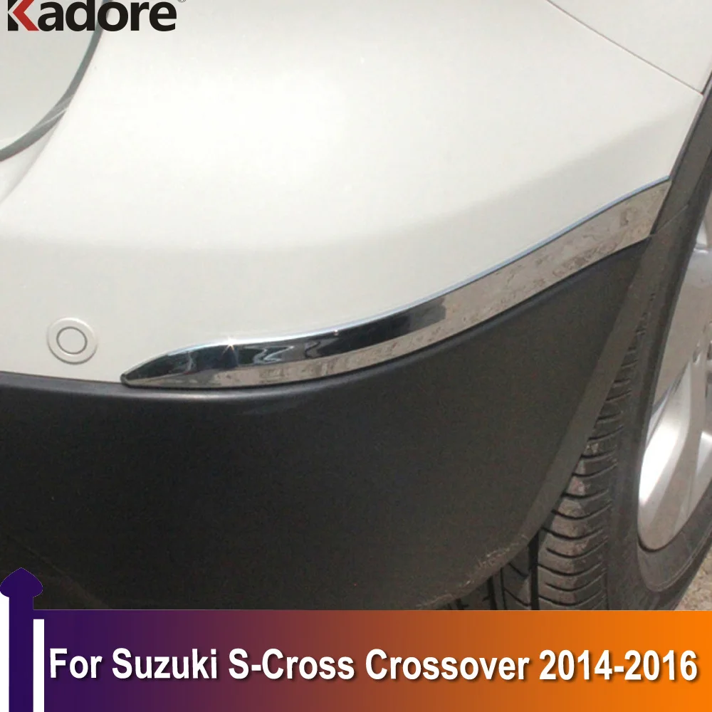 

For Suzuki S-Cross Crossover 2014 2015 2016 Chrome Front Rear Bumper Corner Strips Cover Trim Exterior Accessories