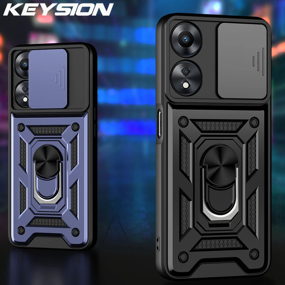 KEYSION Противоударная броня для OPPO A78 чехол A98 Φ кольцо для защиты объектива подставка для телефона задняя крышка для OPPO A58 X 5G
KEYSION Противоударная броня для OPPO A78 чехол A98 Φ кольцо для защиты объектива подставка для телефона задняя крышка для OPPO A58 X 5G