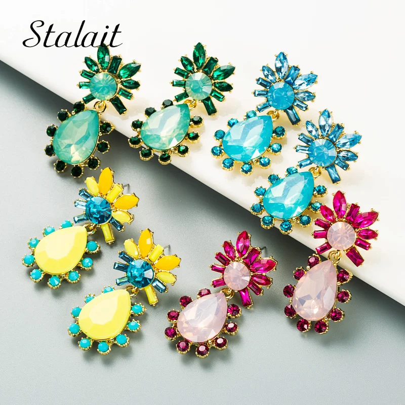 Fashion Crystal Flower Drop Earrings Female Alloy Inlaid Rhinestone Personality Silver Stud Earrings Y2k Accessories
Fashion Crystal Flower Drop Earrings Female Alloy Inlaid Rhinestone Personality Silver Stud Earrings Y2k Accessories